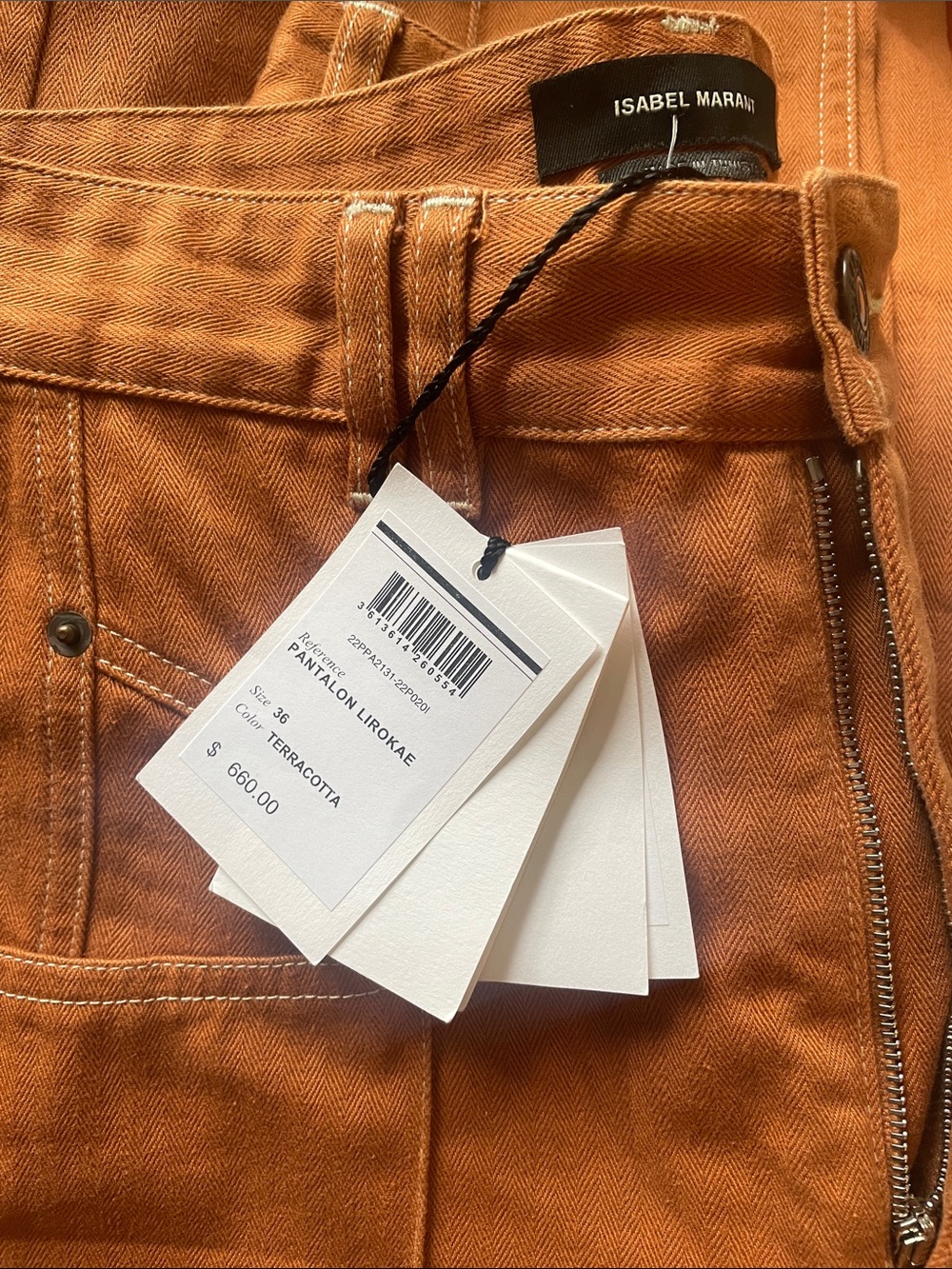 New! Isabel Marant Pantalon Lirokae Terracotta Straight Pants Quiet Luxury🧡 S - Picture 2 of 11